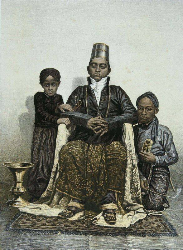Litograf: Seorang Pangeran Jawa dalam litograf yang dibuat oleh A. van Pers pada zaman kolonial.